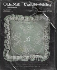 Olde Mill Needlecrafts Candlewicking Pillow KIt 07-11 Monogram Pillow