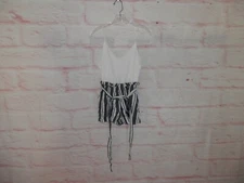 Altar'd State Medium Striped Shorts Tank Top Tie Waist Zip Back Romper 4233