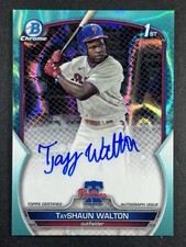 2023 Bowman Draft TayShaun Walton On Card Auto Aqua Lava Refractor /199