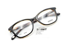 FOSSIL FOS 7081 807 Black on Havana 50-17-140 Frames Flex Hinges w/Case F152