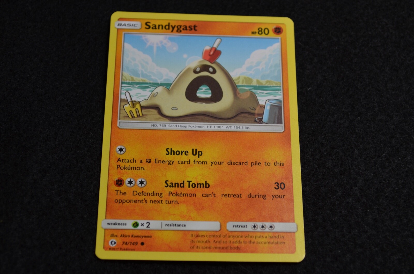 Pokemon SANDYGAST Sun & Moon Base Set 74/149 NM/Mint PACK FRESH