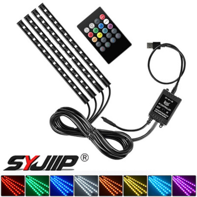 4pcs Dreamcolor Underglow System LED Kit Car Neon Strip Light Music IR Remote