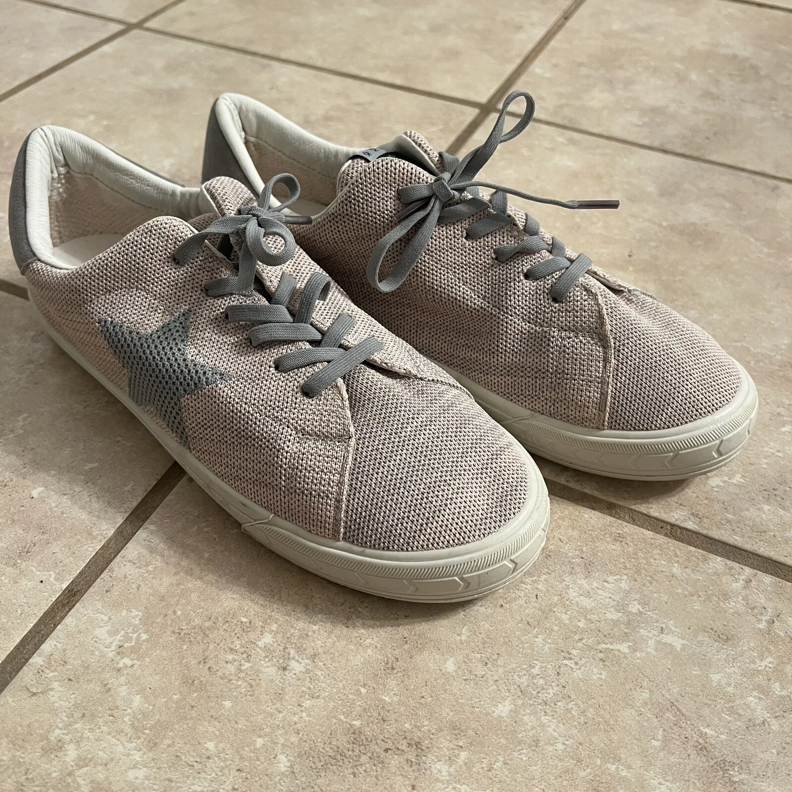 Vintage Havana Pink Knit Low Top Blush Gray Star Sneakers - Size 10