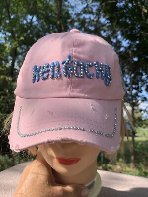 777 Lucky KENTUCKY WILDCATS pink Bling Tattered Baseball Hat
