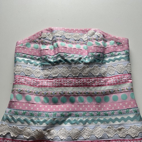 Lilly Pulitzer Strapless Dress Women's Floral Polka Dot Pink Green Blue Size 0 - Picture 7 of 9
