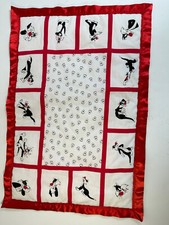 Vintage 1998 Baby Blanket, Padded Mat. Looney Tunes Sylvester Red, White 19x13