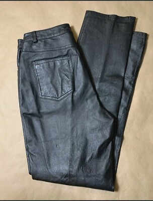 Women's Black Leather Pants Size 10 