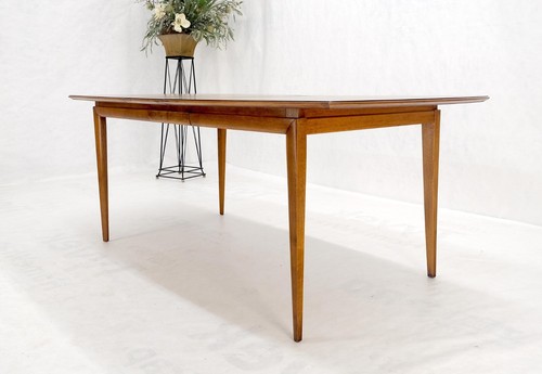 American Walnut Mid Century Modern Boat Shape Dining Table 1 Extension Leaf MINT - Picture 12 of 12