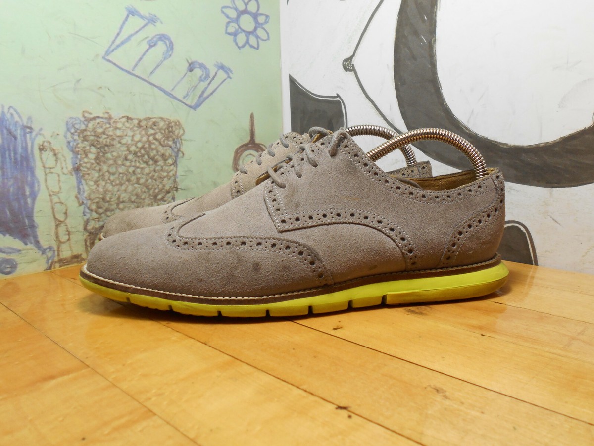 Cole Haan Grey Suede Wingtip Oxfords Mens Size 9.5M Made In  display picture 2