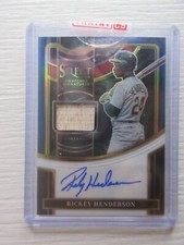 2023 Panini Select Signature Rickey Henderson GAME USED BAT SWATCH Auto SSP 7/49