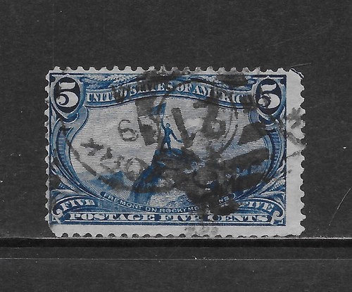 U.S. SCOTT 288 USATO BENE - 1898 5c BLU OPACO - EMISSIONE TRANS-MISSISSIPPI (S5)