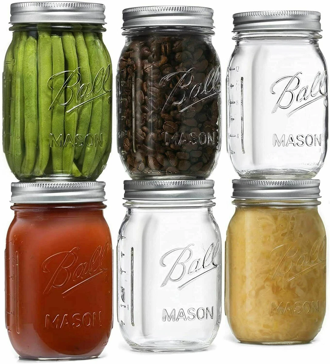 Glass Canning Jars with Lids, 16 oz.