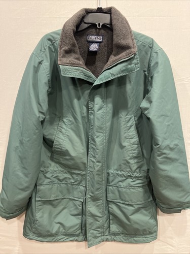 LANDS END Utility Parka Aircore-200 Polartec All Weather Coat Green Men Medium - Picture 2 of 11