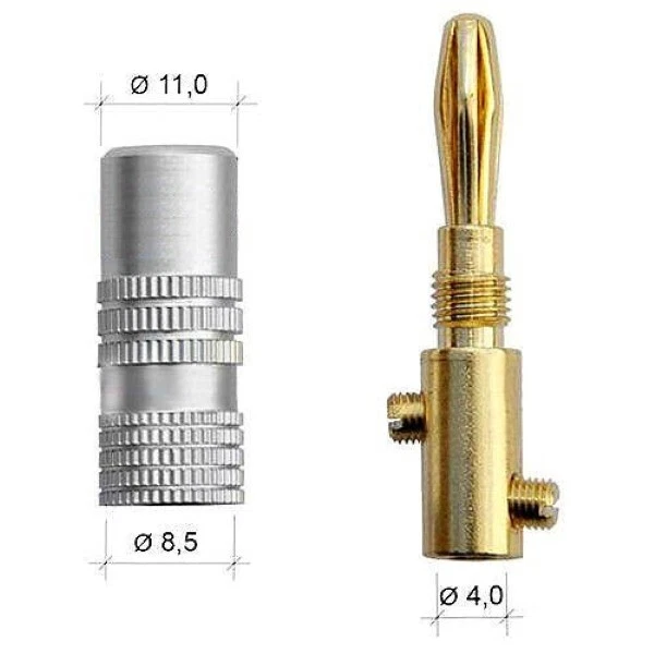 Stahlbrite High Quality Gold Plated Banana Plugs x16 HiFi Audio Speaker Audio - Image 3 of 3