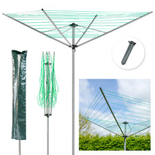 KCT OUTDOOR ROTARY WASHING LINE CLOTHES AIRER FOLDING LAUNDRY DRYER GARDEN