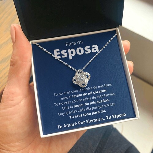 Regalo Para Mi Esposa Collar Mujer Regalo Esposa Aniversario Matrimonio Navidad - Picture 7 of 7