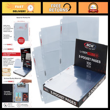 3-Pocket 4x6 Photo Sleeves for 3 Ring Binder Archival Refill Pages 100 Count