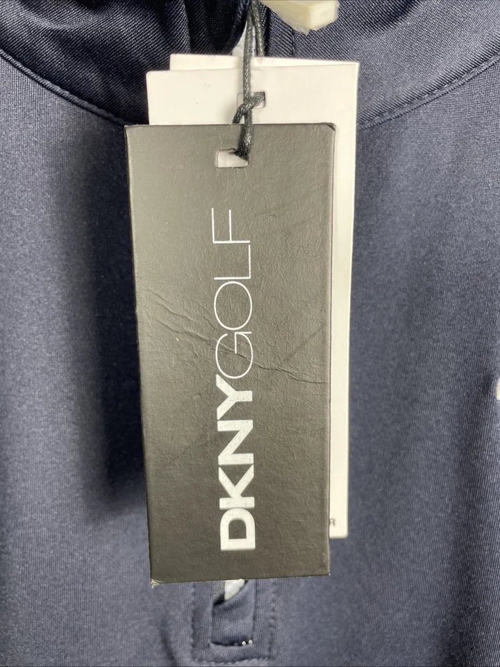 Base superior manga larga con cremallera en cuarto de golf DKNY azul marino talla grande Foto 3 de 4
