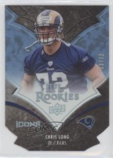 2008 Upper Deck Icons NFL Rookies Blue Die-Cut 3/72 Chris Long #117 0a4v