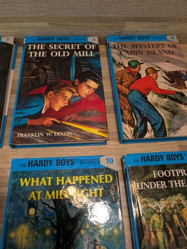 The Hardy Boys Books, 1, 3, 8, 9, 10, 12 Hard Cover Set, Franklin W. Dixon Exc - Imagen 4 de 14