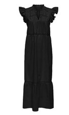 Sunny Frill Dress in Black Large (fm226-4)