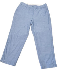 Talbots The Perfect Crop Curvy Size 8 Pants Light Blue Cotton