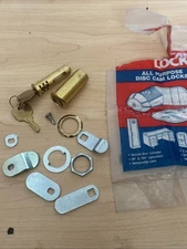 American Lock All Purpose Disc Cam Lock 2” Removable Barrel w/ Keys Brass Finish