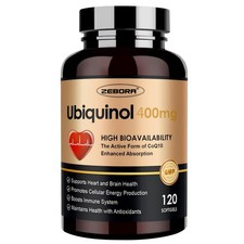 Ubiquinol CoQ10 400mg Softgels with Vitamin C  Vitamin E  Selenium, Max-Abs...
