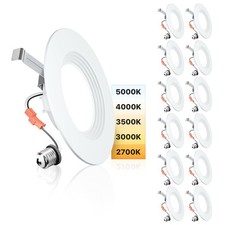 Ensenior 5/6 Inch 5CCT LED Can Lights 12 Pack, Retrofit Led Recessed Lighting...