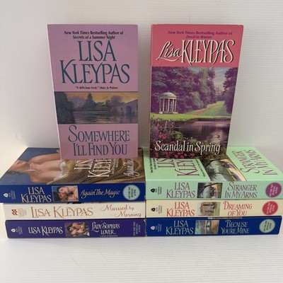 Lot of 8 LISA KLEYPAS Books. Because Your Mine, Lady Sophias Lover & More