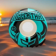 Darkstar Divide Skateboard Wheels Visit   Black/Aqua - 51mm 99A (set Of 4)