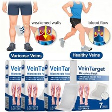 4 20X Vein Target Microneedle Patches Advanced Varicose Veins Treatment for Legs