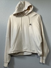 Adidas Women's Ultra Soft Hoodie Cream Color Size Large Pullover Sweatshirt UEC