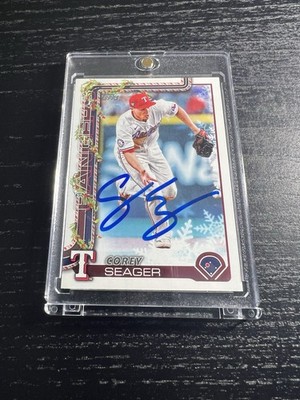 2025 Topps Holiday Signed Corey Seager Card #H125 In Person Auto Texas Rangers￼