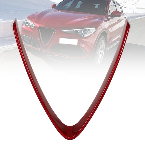 ˘Front Bumper Grill Trim V Shape Real Carbon Fiber For Stelvio 949 - Picture 2 of 12
