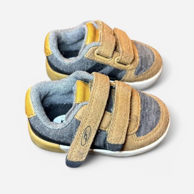 Dr Scholl s Kids Blue & Brown Toddler Sneakers Size 4 Walking Shoes Hook & Loop