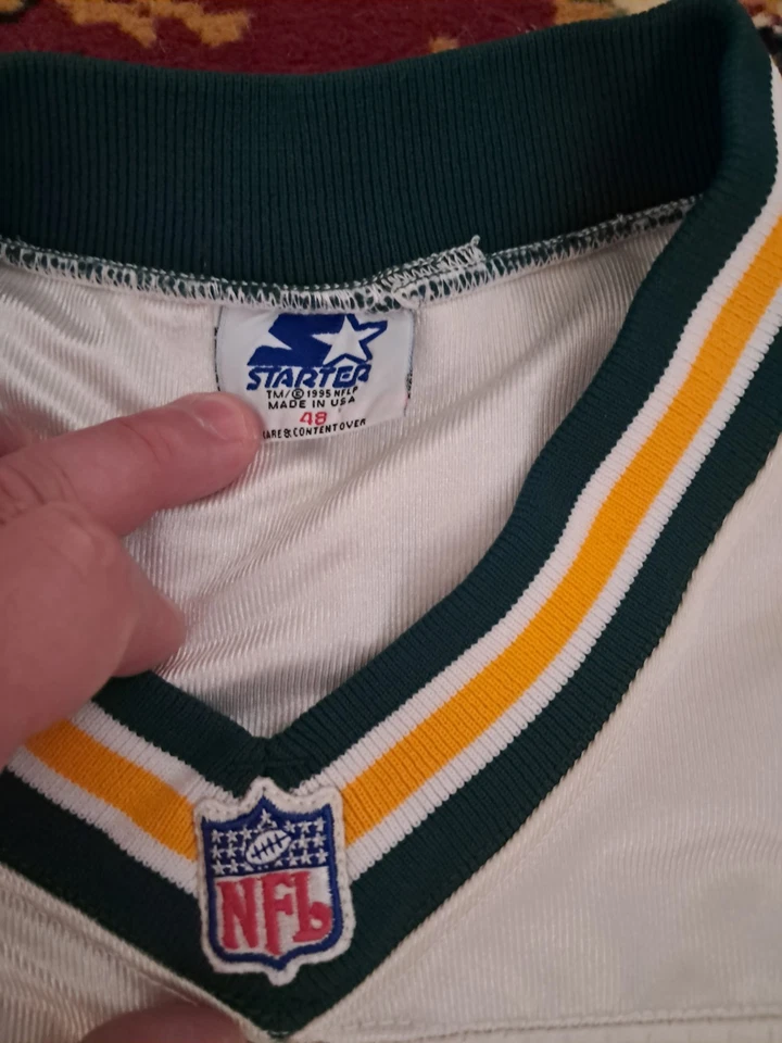 Camiseta Auténtica NFL Green Bay Packers Brett Favre Starter Pro Line 48 Cosida Rara Foto 3 de 4