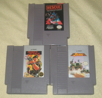 Jackal, Rush N Attack, Rescue for NES .Authentic Clean/Tested Nintendo MINT