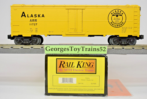 MTH RAILKING 3 RIELES O #11727 ARR ALASKA FERROCARRIL REFRIGERADOR MODERNO 30-7825 NUEVO EN CAJA | Condition: New