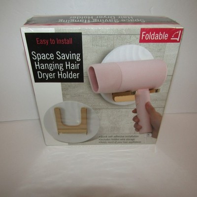 Space Saving Hanging Hair Dryer Holder Foldable New in Box NIB Kole Imports