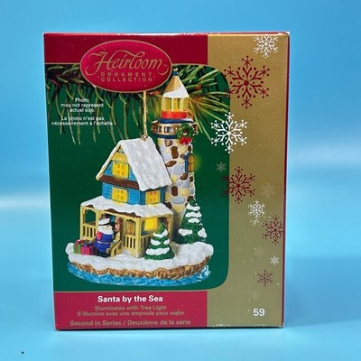 Carlton Cards Heirloom Santa by the Sea Lighthouse Ornament Christmas