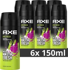Axe Epic Fresh Grapefruit  Tropical Pineapple Deodorant Spray, 48hrs, 150ml 6PK