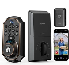 5-in-1 WiFi Video Smart Lock with HD Camera, Biometric Entry & App Control