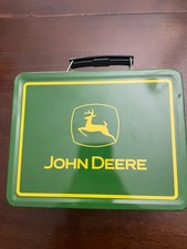 John Deere Green Metal Lunch Box Tin with Handle, Licensed Agriculture Theme