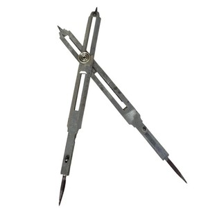 Vintage Adjustable Drafting Compass Divider Lines Circles Layout Tool Silver