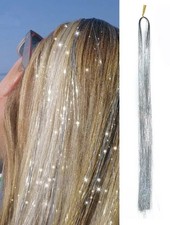 Hair Tinsel Strands Long Staight Hair Extensions Party Highlight Hair Pieces