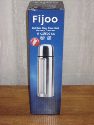 NIB FIJOO STAINLESS STEEL TRIPLE WALL VACUUM THERMOS 17 OZ/500 ML