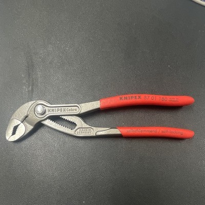 KNIPEX Cobra 87 01 180 Water Pump Pliers Self-Locking 180mm Red Handles Steel