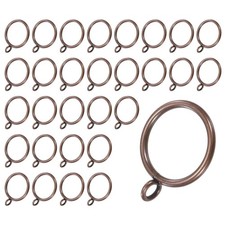 30-Pack Red Bronze Curtain Rings W Eyelet, 1.25 Inch I D Metal Curtain Rings