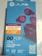 JLab Go Pop ANC True Wireless Bluetooth Earbuds - Clear Purple